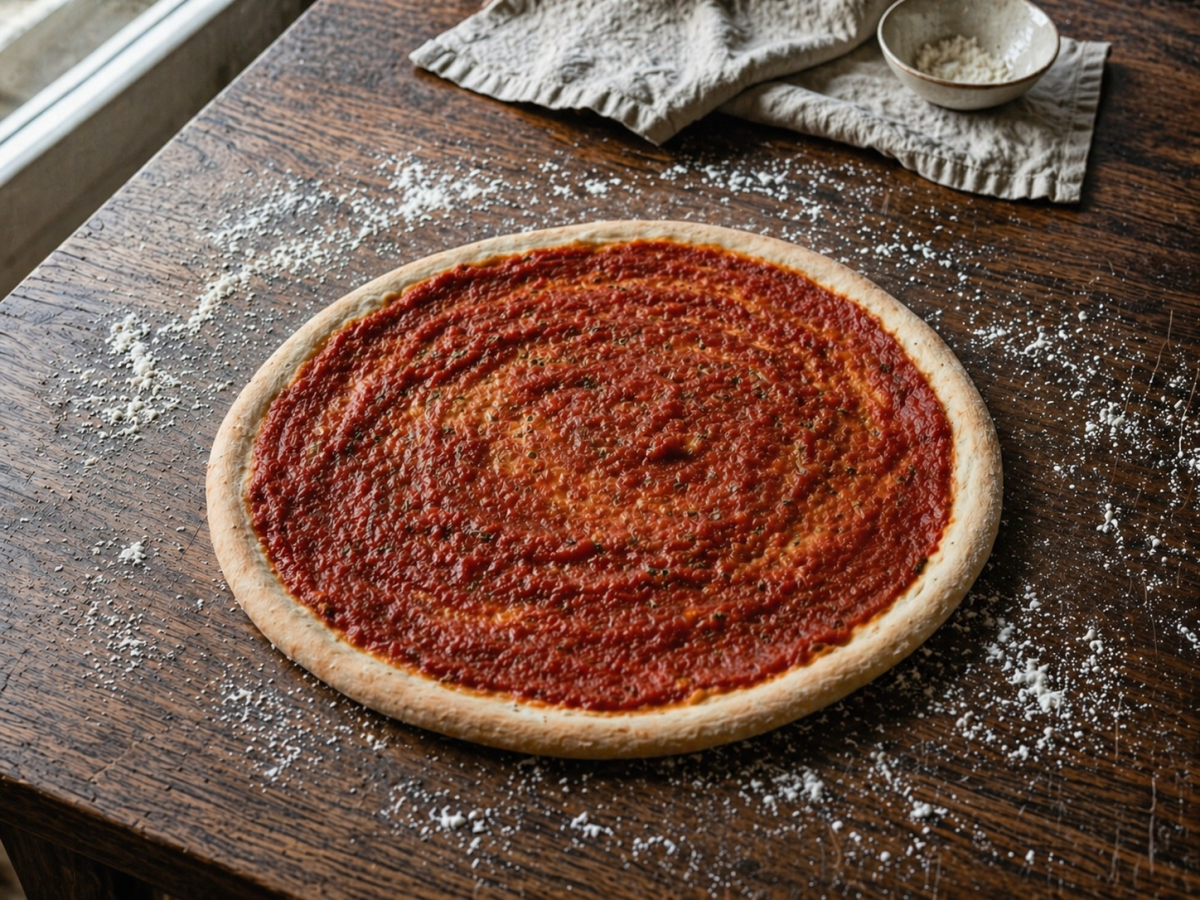 Prepizza a la piedra de tomate