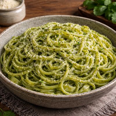 Fideos frescos de espinaca