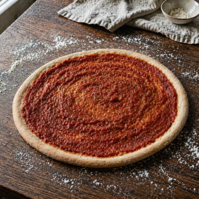 Prepizza a la piedra de tomate